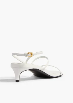 Loop Kitten Heel Sandal in Chalk Leather
