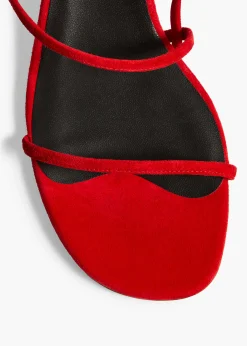 Loop Kitten Heel Sandal in Lipstick Suede