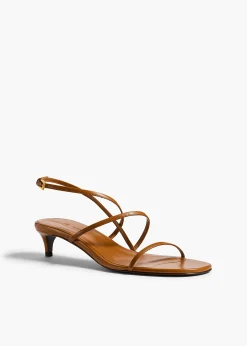 Loop Kitten Heel Sandal in Cuoio Leather