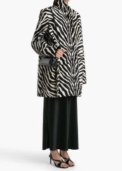 Lorel Coat in Zebra Print Haircalf