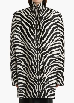 Lorel Coat in Zebra Print Haircalf