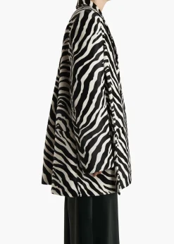 Lorel Coat in Zebra Print Haircalf