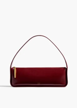 Lori Baguette Bag in Bordeaux Crackle Patent Leather