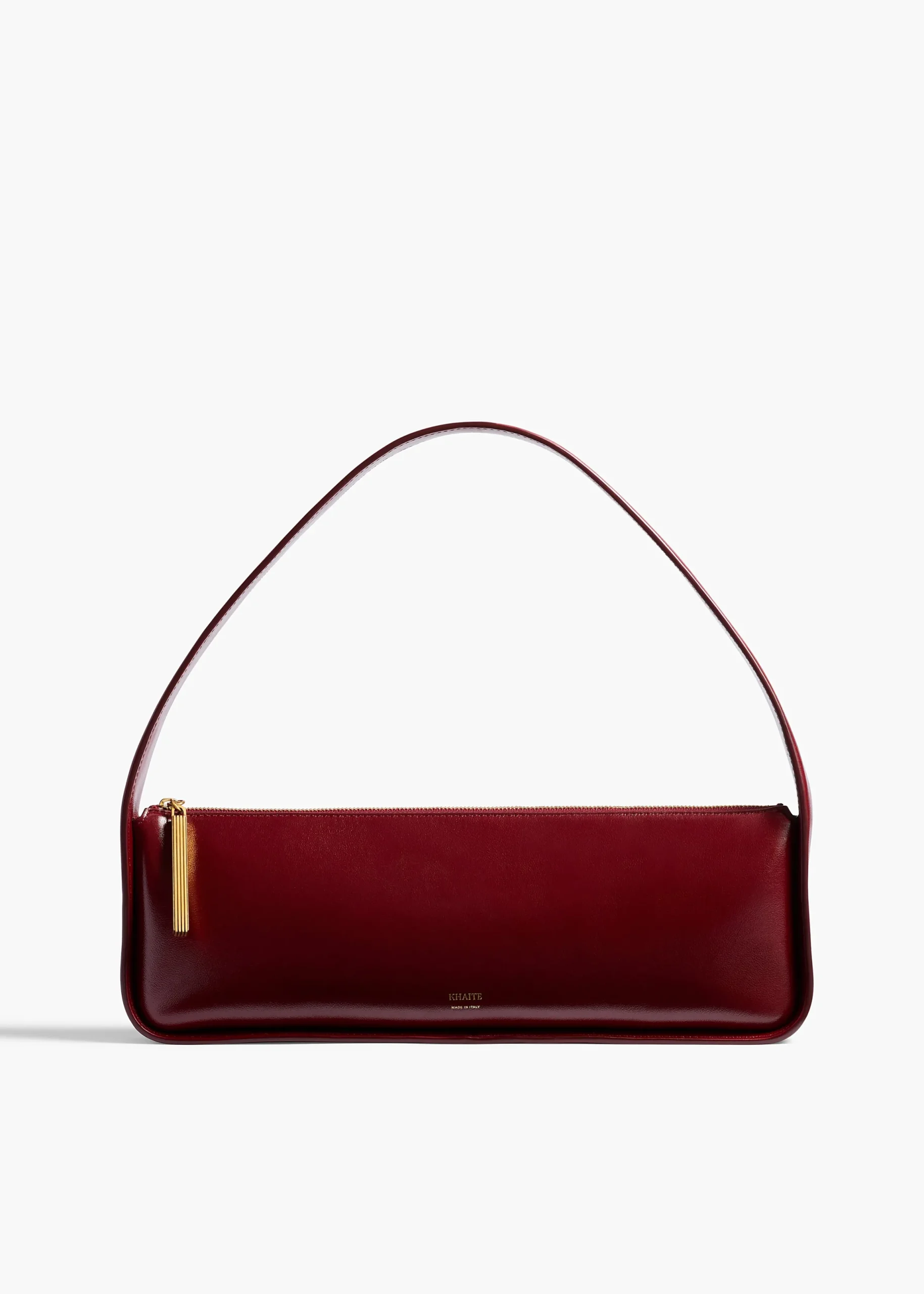 Lori Baguette Bag in Bordeaux Crackle Patent Leather