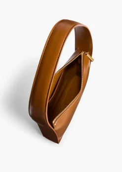 Lori Squared Bag in Dark Honey Crackle Patent Leather