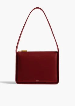 Lori Squared Bag in Oxblood Crackle Patent Leather