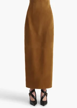 Loxley Skirt in Toffee Suede