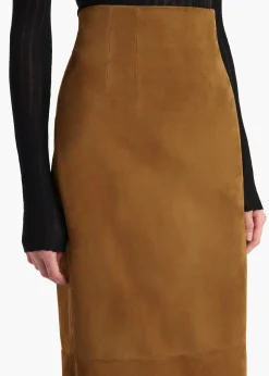 Loxley Skirt in Toffee Suede