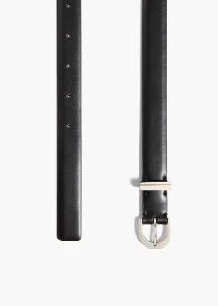 Luna Belt in Black Leather with Silver