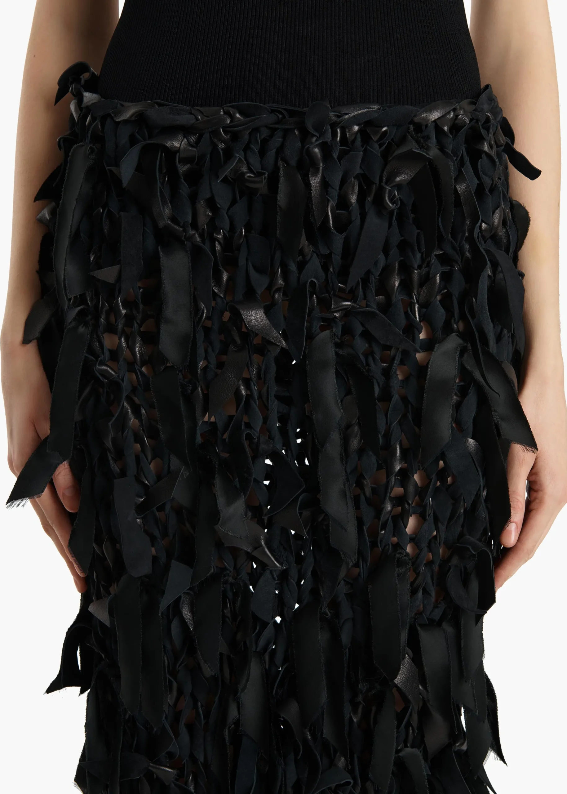 Lyla Skirt in Black Leather