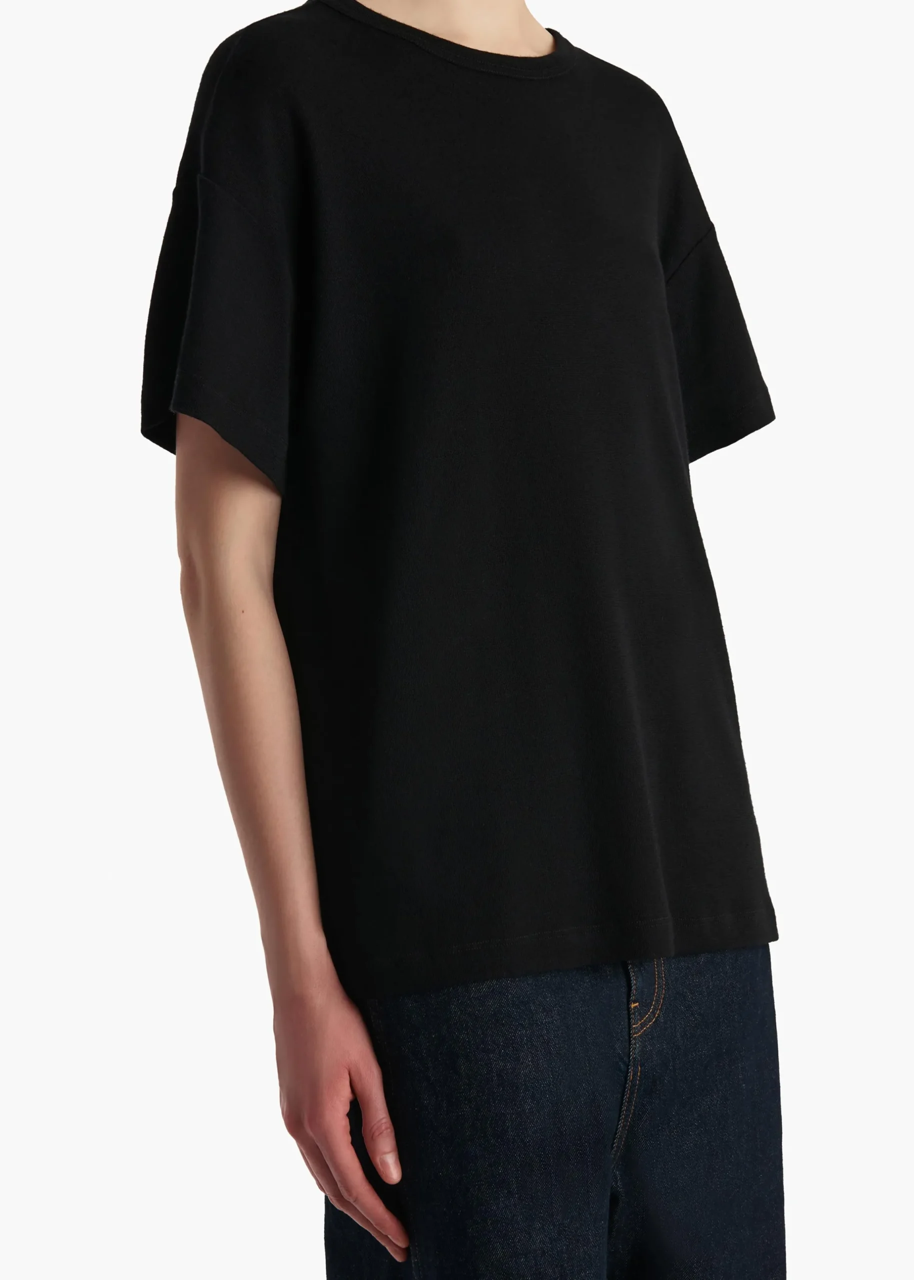 Maeve T-Shirt in Black Silk Cashmere Jersey