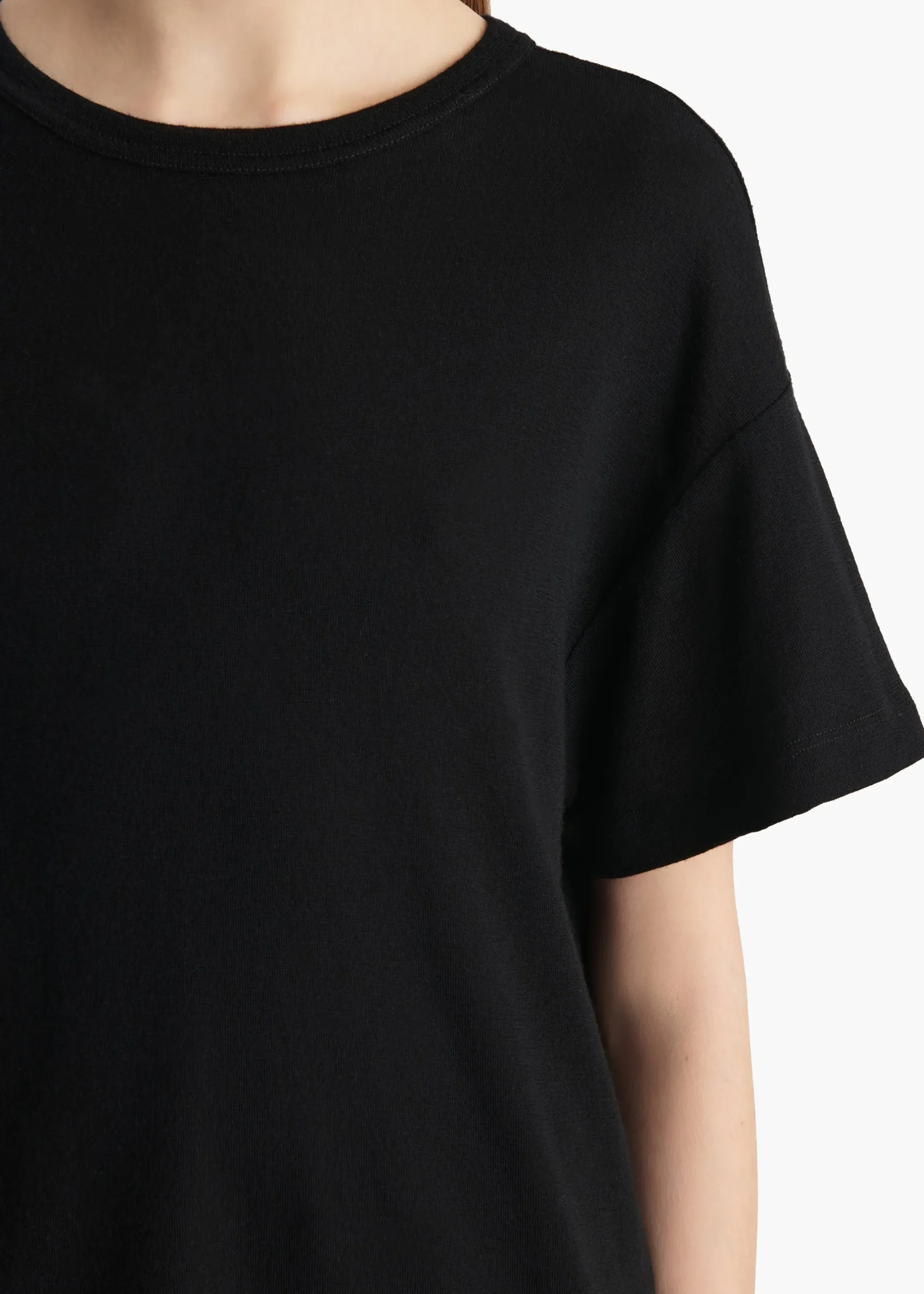 Maeve T-Shirt in Black Silk Cashmere Jersey