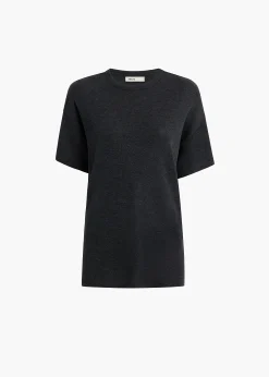 Maeve T-Shirt in Charcoal Silk Cashmere Jersey