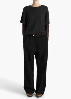 Maeve T-Shirt in Charcoal Silk Cashmere Jersey