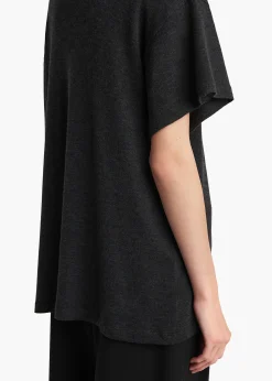 Maeve T-Shirt in Charcoal Silk Cashmere Jersey