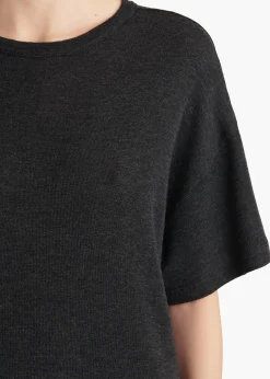 Maeve T-Shirt in Charcoal Silk Cashmere Jersey