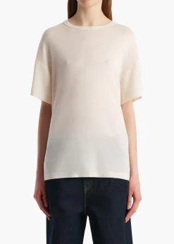 Maeve T-Shirt in Cream Silk Cashmere Jersey