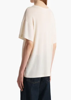 Maeve T-Shirt in Cream Silk Cashmere Jersey