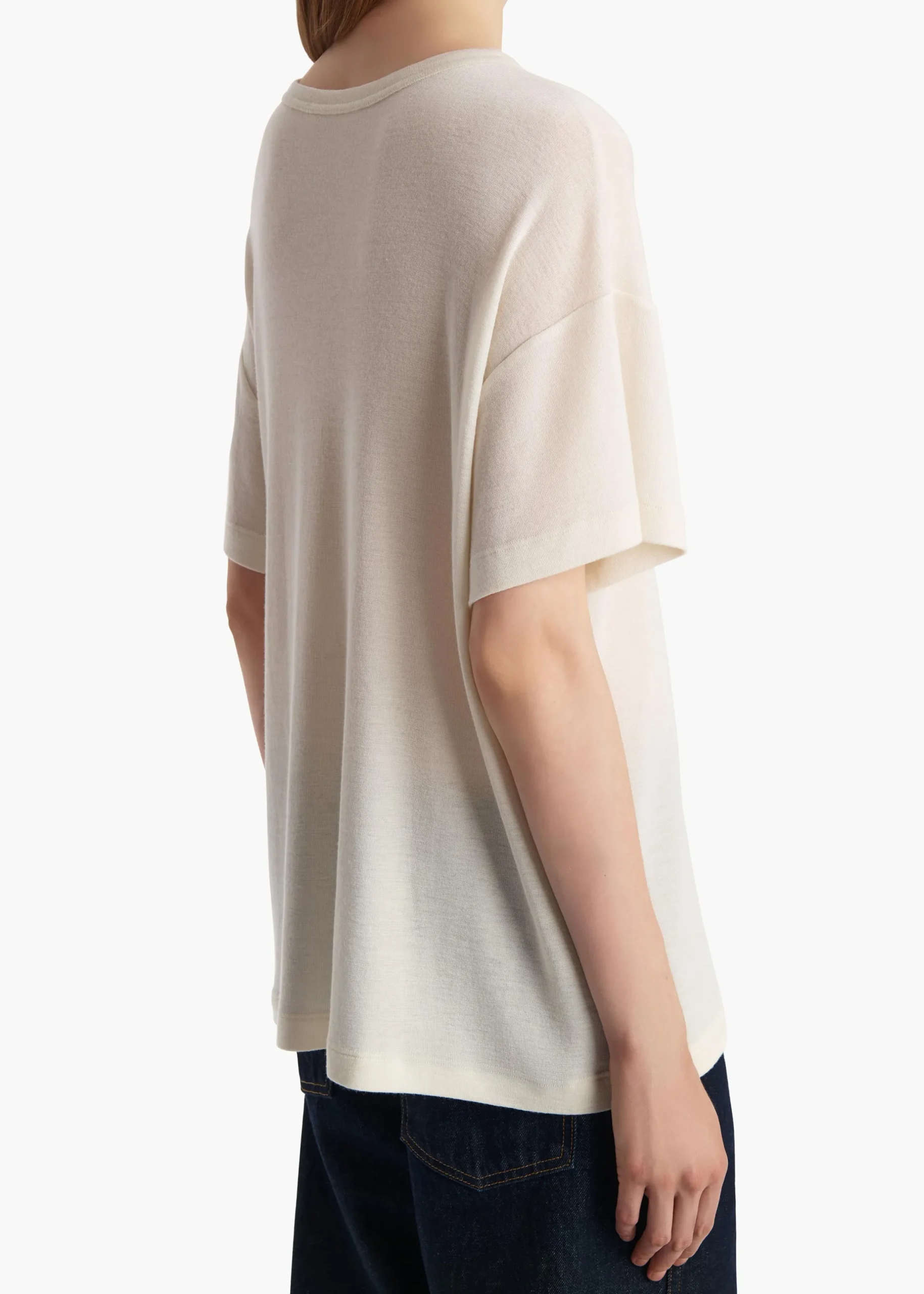 Maeve T-Shirt in Cream Silk Cashmere Jersey