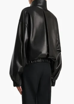 Malone Jacket in Black Leather with Shearling Collar