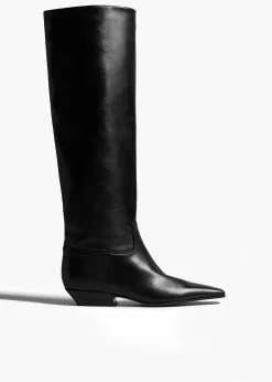 Marfa Knee-High Boot in Black Leather