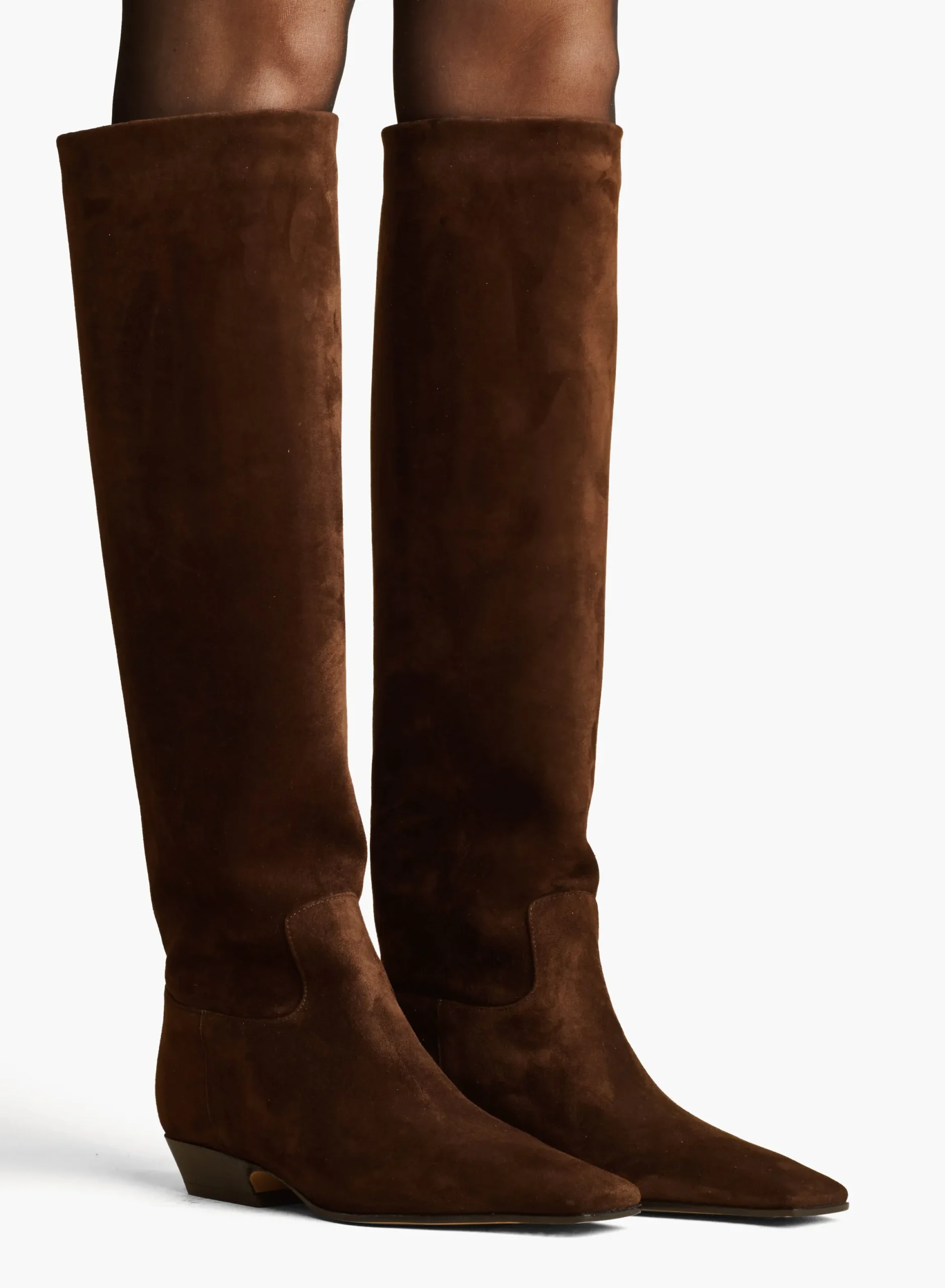 Marfa Knee-High Boot in Coffee Suede