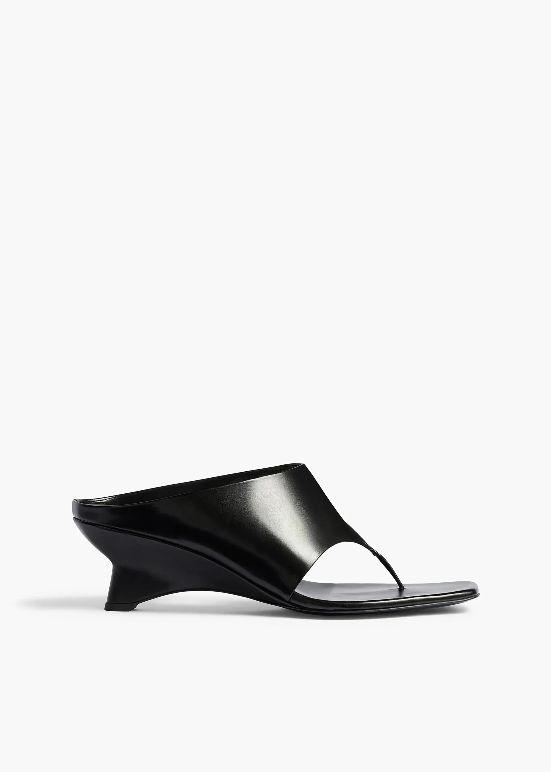 Marlow Mule in Black Glazed Leather