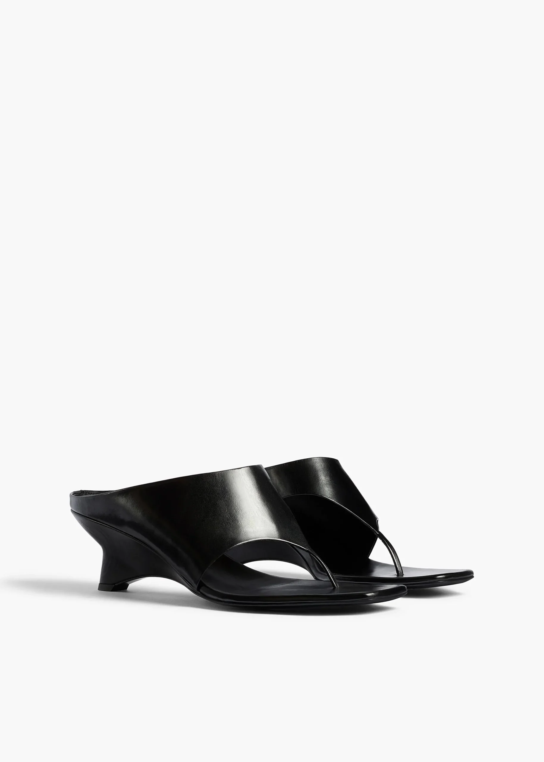Marlow Mule in Black Glazed Leather