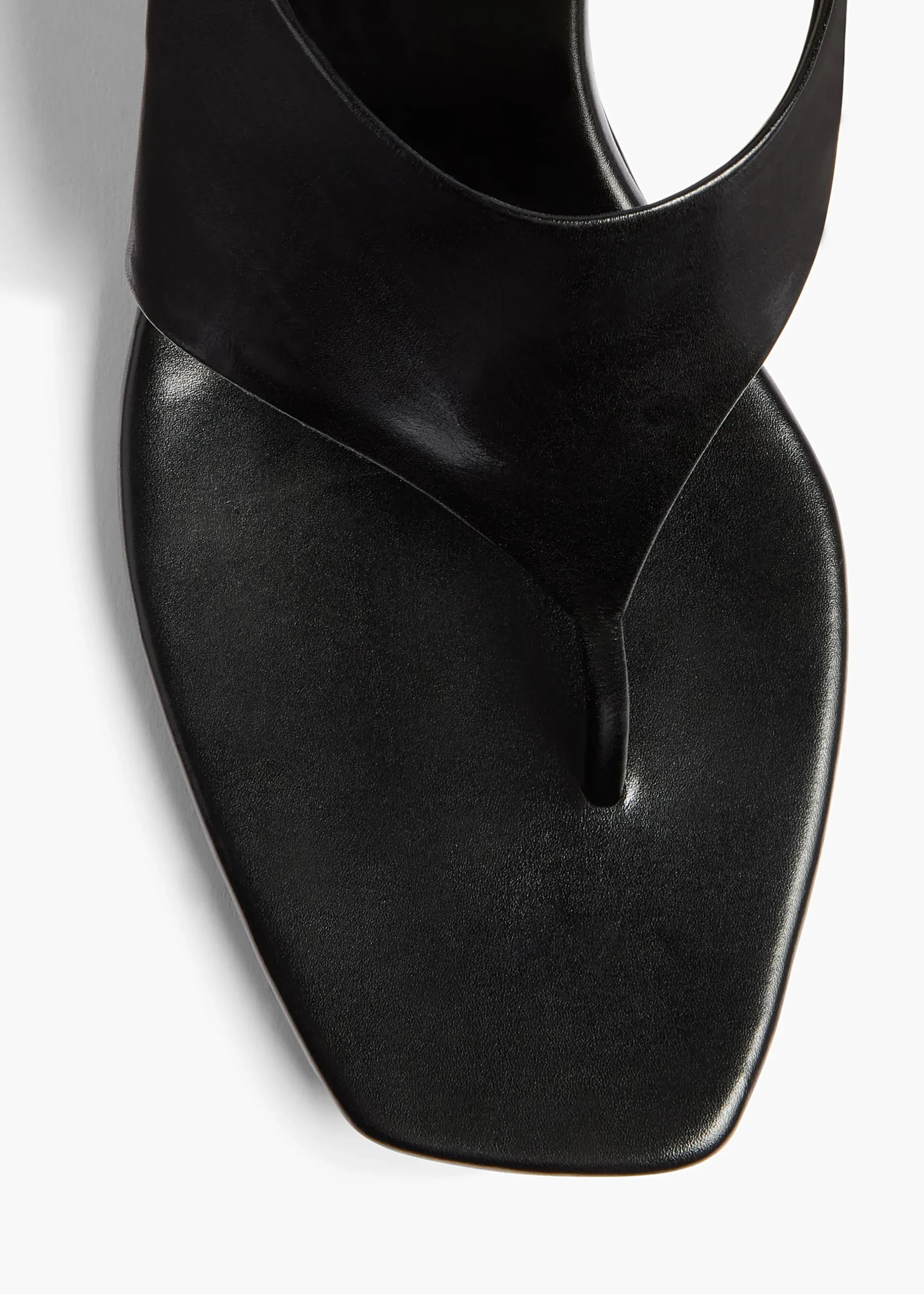 Marlow Mule in Black Glazed Leather