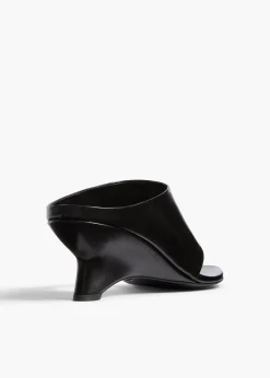 Marlow Mule in Black Glazed Leather