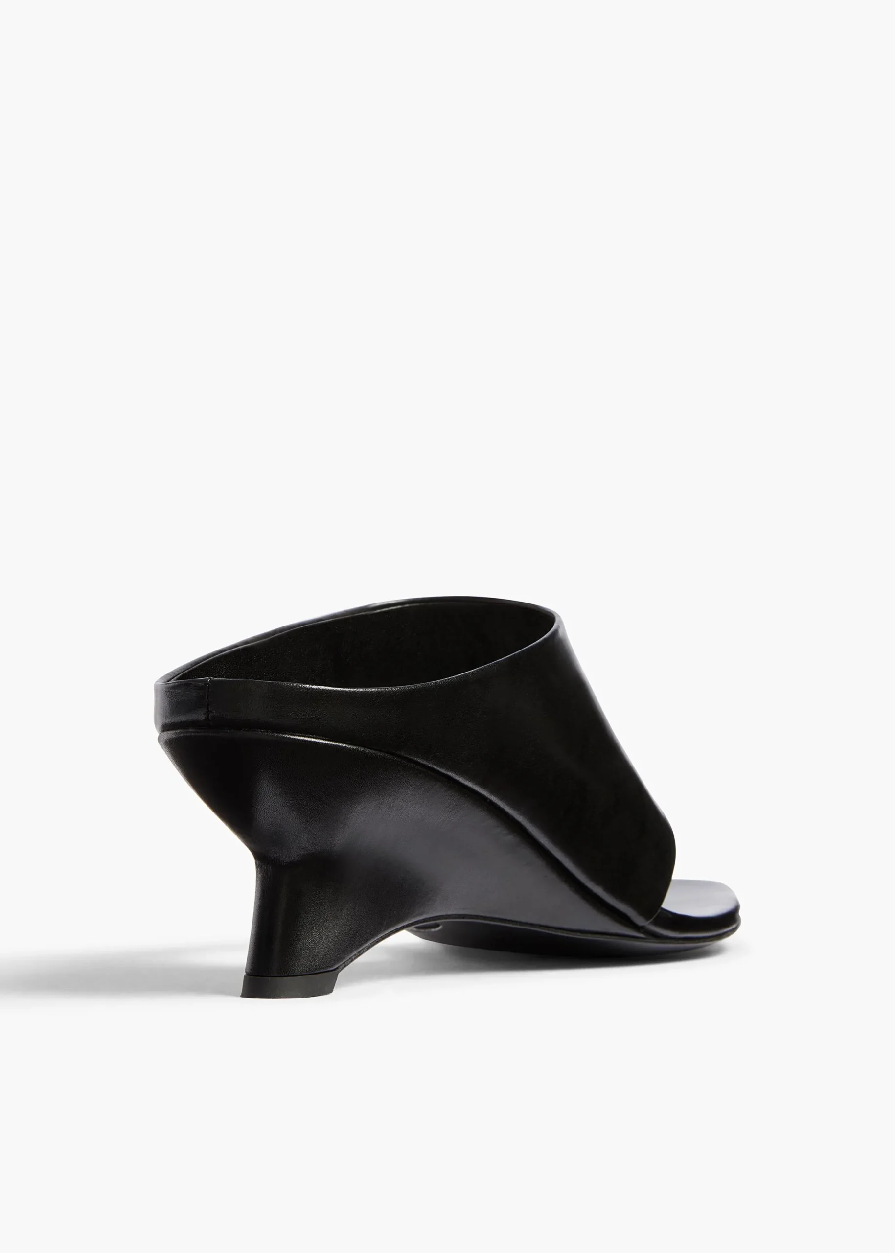 Marlow Mule in Black Glazed Leather