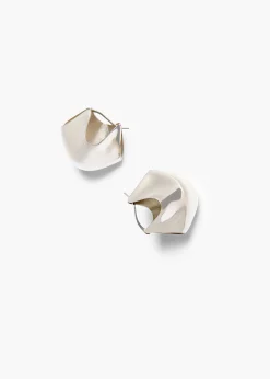 Medium Lotus Earrings in Silver