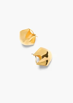 Medium Lotus Earrings in Gold
