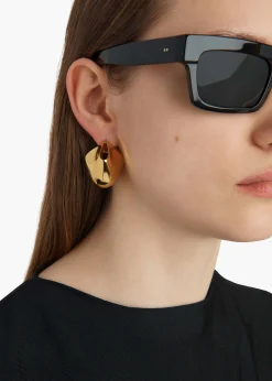 Medium Lotus Earrings in Gold
