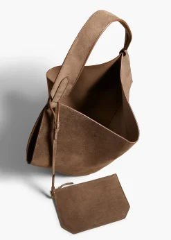Medium Lotus Tote in Cedar Suede