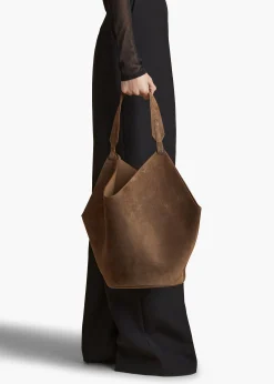 Medium Lotus Tote in Cedar Suede