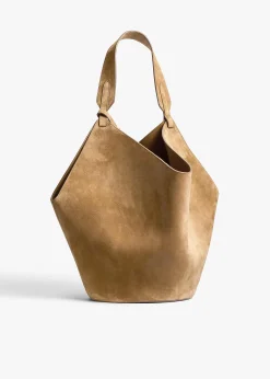 Medium Lotus Tote in Mud Suede