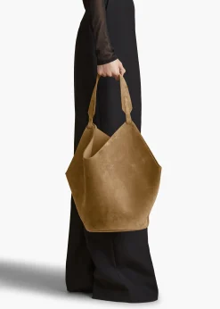 Medium Lotus Tote in Mud Suede