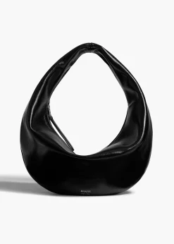 Medium Olivia Hobo in Black Crackle Patent Leather