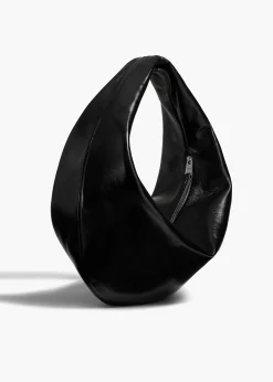 Medium Olivia Hobo in Black Crackle Patent Leather