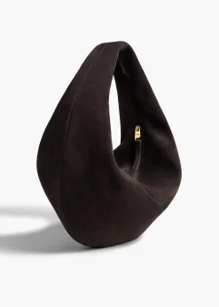Medium Olivia Hobo in Dark Brown Suede