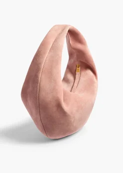 Medium Olivia Hobo in Dusty Pink Suede