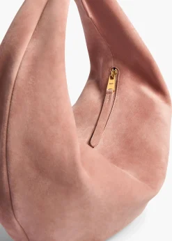 Medium Olivia Hobo in Dusty Pink Suede