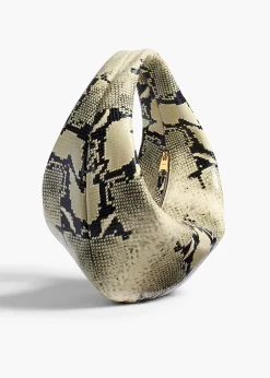 Medium Olivia Hobo in Natural Python-Embossed Leather