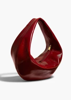 Medium Olivia Hobo in Oxblood Crackle Patent Leather