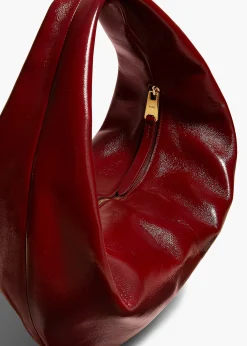 Medium Olivia Hobo in Oxblood Crackle Patent Leather