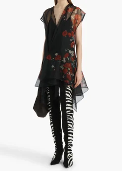 Merith Dress in Black and Red