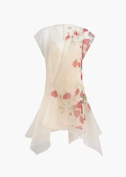 Merith Dress in Cream and Red