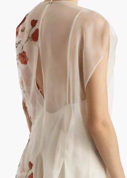 Merith Dress in Cream and Red