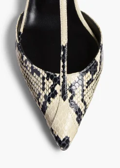 Mia Pump in Natural Python-Embossed Leather